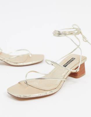 miss selfridge gold sandals