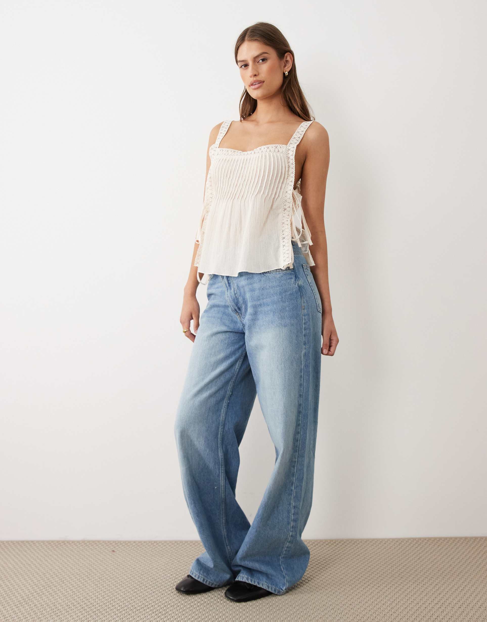 miss selfridge tie side cami top