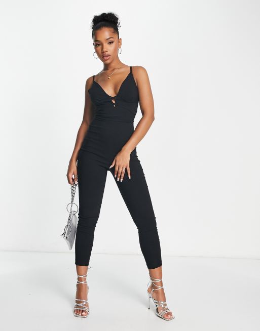 Sleeveless Skinny Bodycon Jumpsuit Black