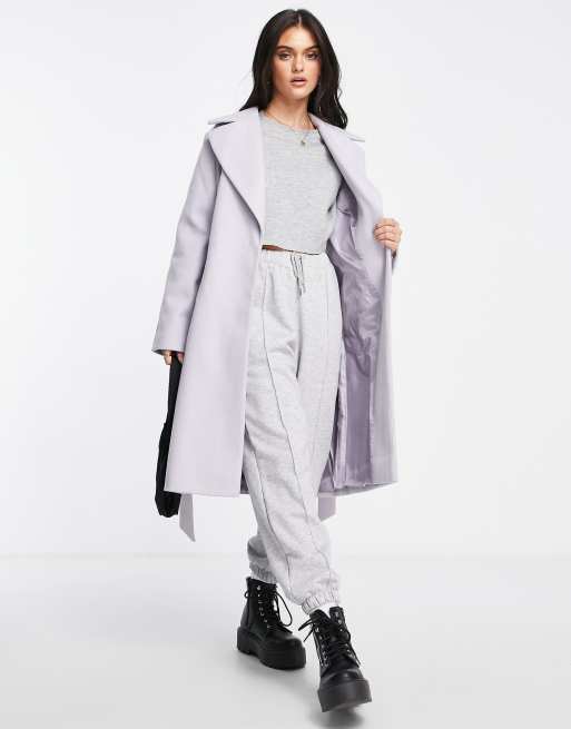 Miss selfridge grey wrap coat best sale