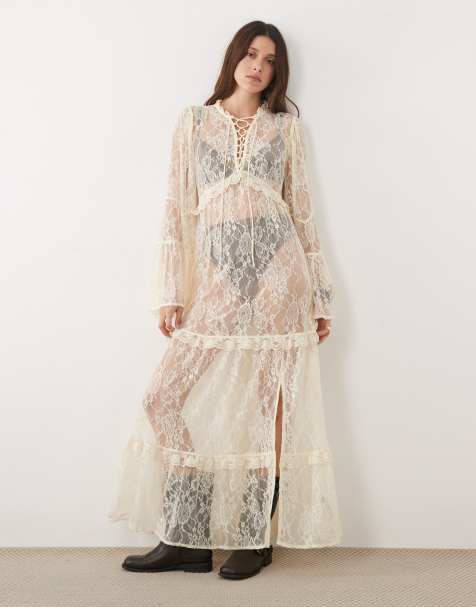 Miss Selfridge tiered lace maxi dress - view 1