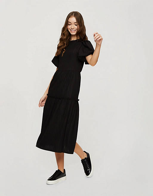 Dresses Miss Selfridge tiered maxi dress in black 