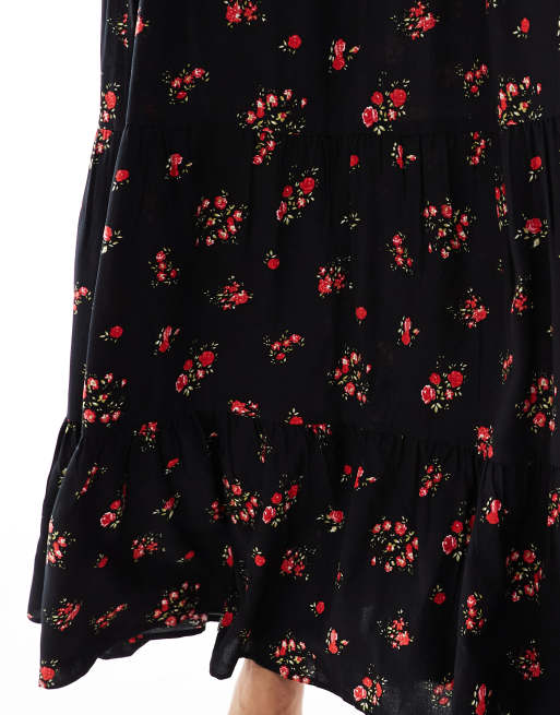Miss Selfridge tiered maxi skirt in floral print, 3 of 5