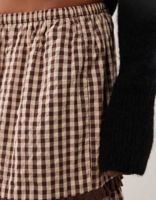 Miss Selfridge tiered maxi skirt in gingham, 3 of 5