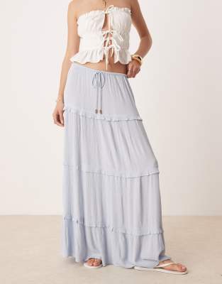 Miss Selfridge Tiered Maxi Skirt In Multi