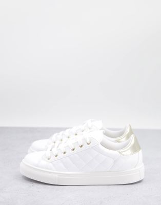 quilted white trainers