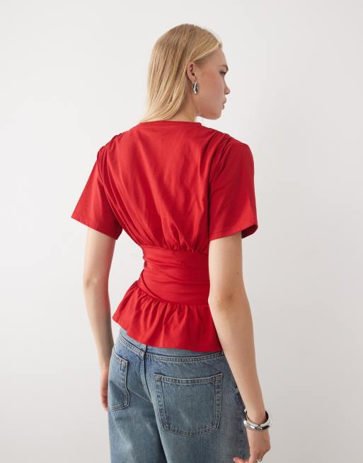 Miss Selfridge top à basque froncée avec ceinture, 4 de 4
