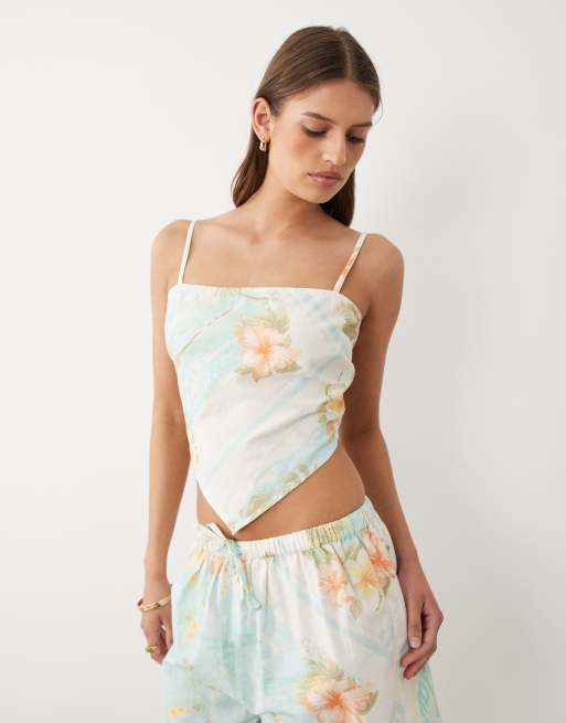 Miss Selfridge - Top a fazzoletto con stampa tropicale in coordinato, 2 di 4