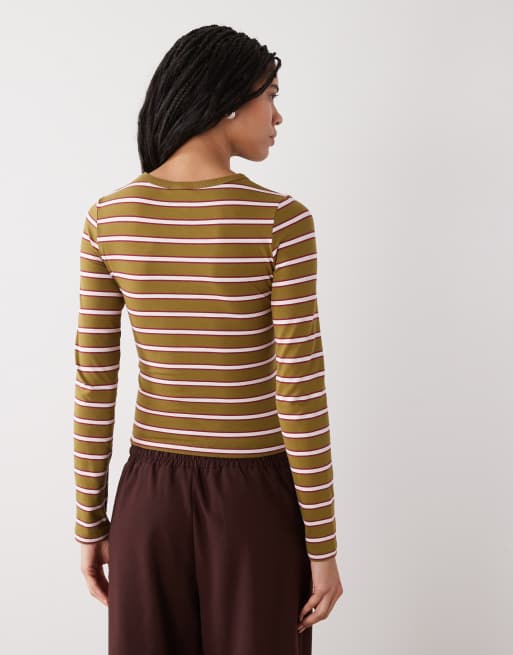 Miss Selfridge - Top a maniche lunghe a righe, 3 di 4