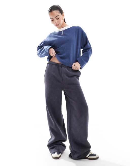 Miss Selfridge - Top a maniche lunghe blu a coste oversize morbido al tatto, 2 di 4