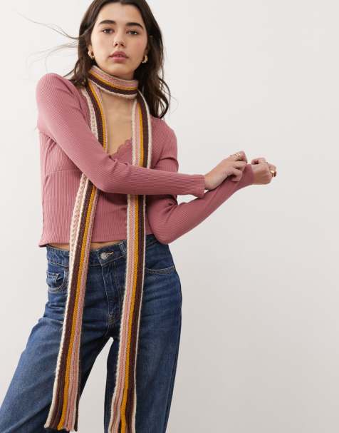 Miss Selfridge - Top a maniche lunghe rosa con finiture in pizzo - view 1