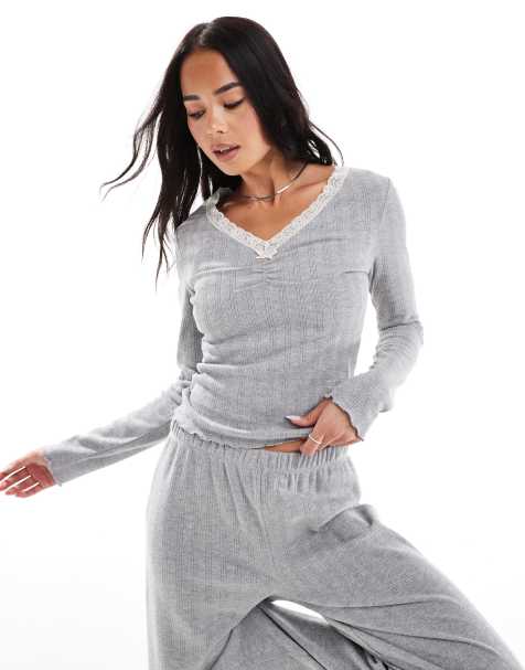 Miss Selfridge - Top a maniche lunghe traforato con finiture in pizzo in coordinato - view 1