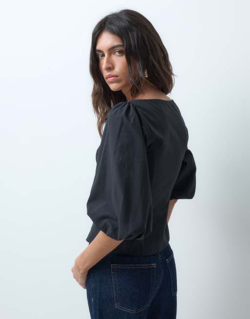Miss Selfridge top corsetto in popeline con ganci e occhielli, 4 di 5