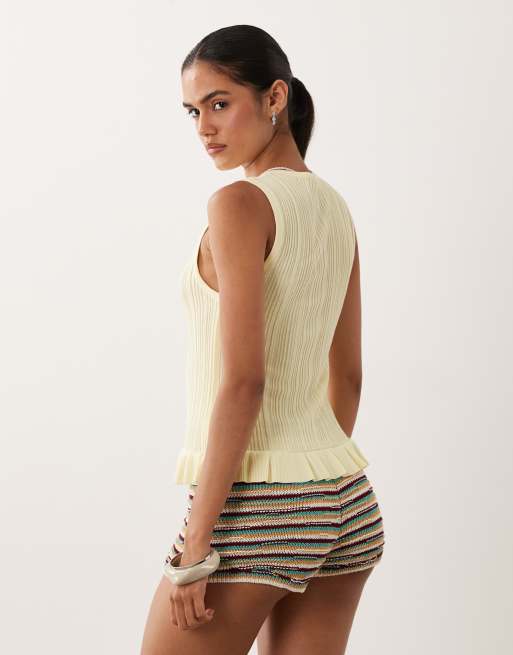 Miss Selfridge - top de punto con botones delanteros y bajo peplum, 4 de 4