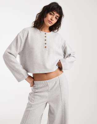 Top d'ensemble à col tunisien - Gris clair L
