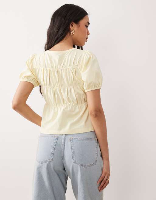 Miss Selfridge - Top froncé à basque - Babeurre, 4 de 4