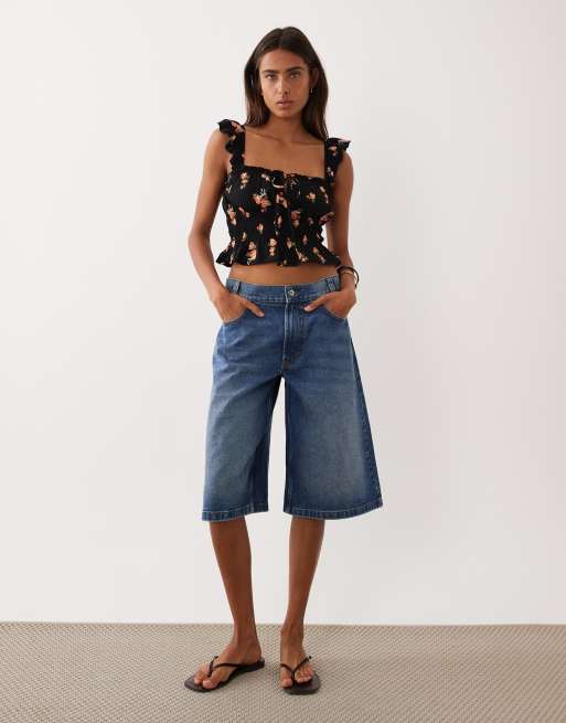 Miss Selfridge - Top froncé à petites fleurs et manches volantées, 2 de 4