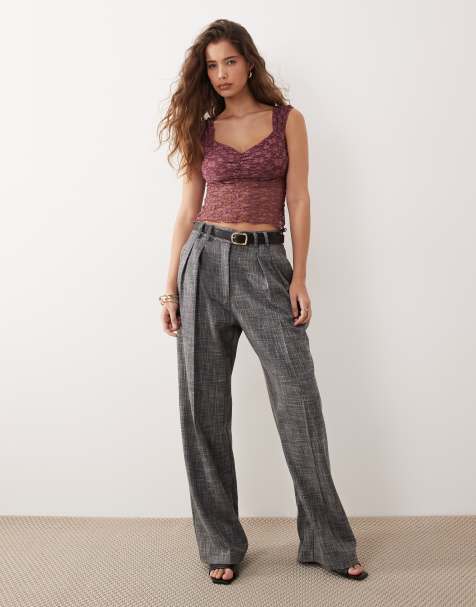 Miss Selfridge - Top in pizzo color malva - view 1