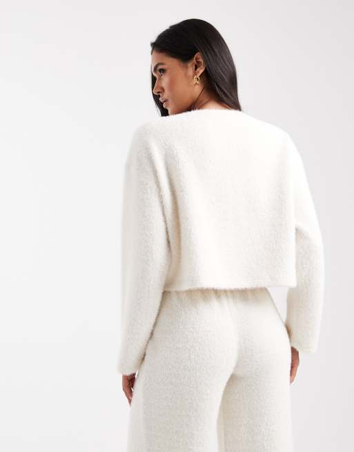 Miss Selfridge - Top med perleknapper i børstet ribstrik, 2 af 4