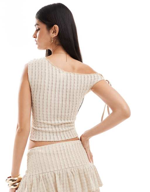 Miss Selfridge - Top met textuur en blote schouder, 4 van 4