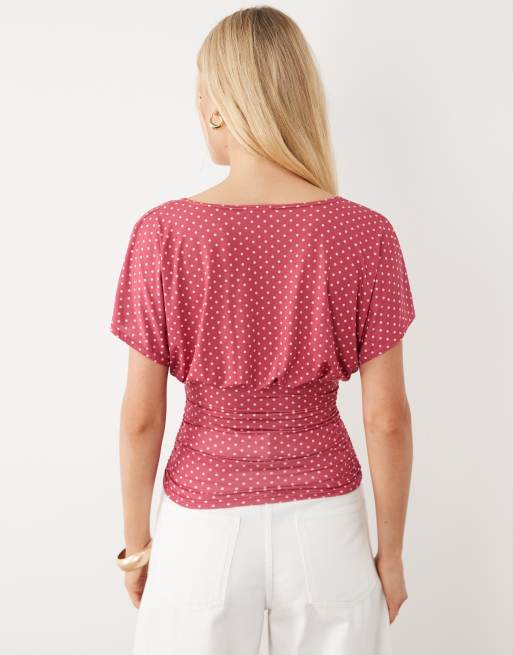 Miss Selfridge - Top met V-hals en stippenprint, 4 van 4