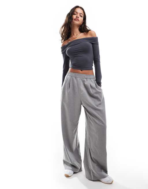 Miss Selfridge - Top multiposizione grigio scuro a maniche lunghe drappeggiato, 2 di 4