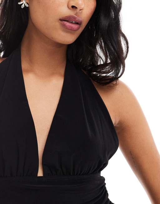 Miss Selfridge - Top nero allacciato al collo, 4 di 4