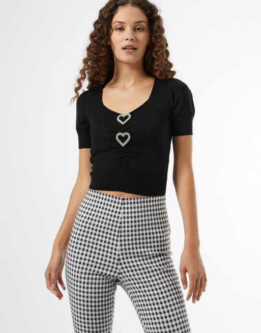 Miss Selfridge - Top nero in maglia