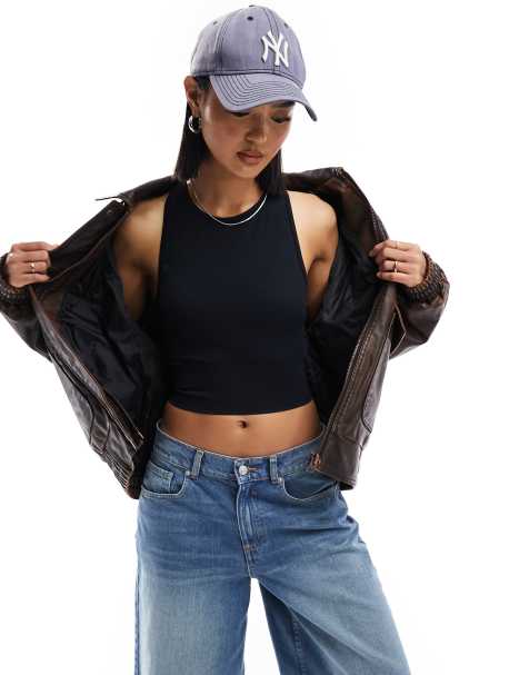 Miss Selfridge - Top nero senza cuciture con scollo a vogatore - view 1