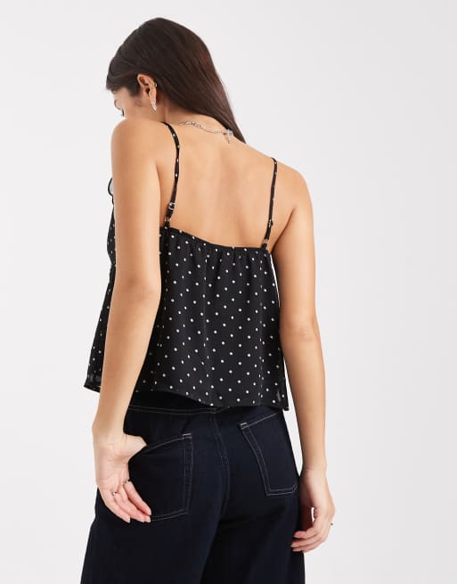 Miss Selfridge - Top van chiffon met ruches en stippen, 3 van 4