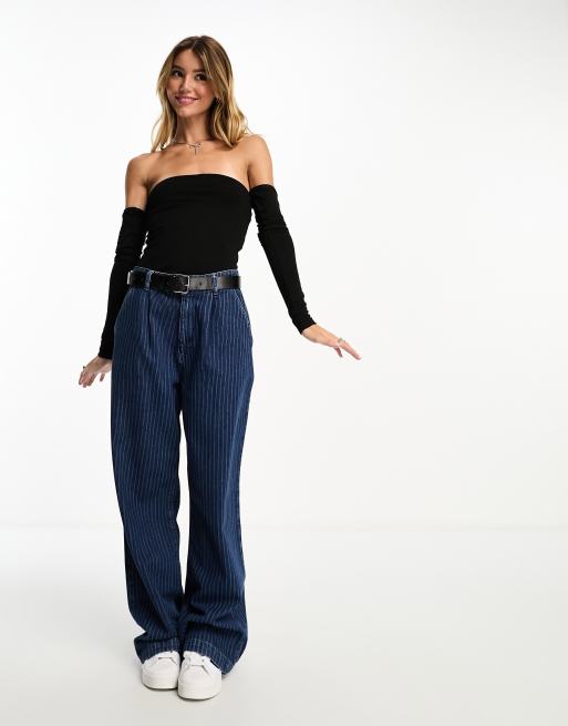 Miss Selfridge – Trägerloser Body in Schwarz mit abnehmbaren Ärmeln, 4 von 4