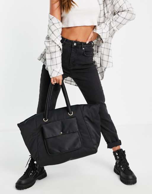 Miss Selfridge – Tragetasche aus Nylon in Schwarz , 3 von 4