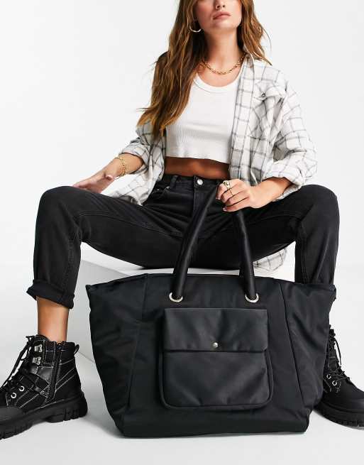 Miss Selfridge – Tragetasche aus Nylon in Schwarz , 4 von 4