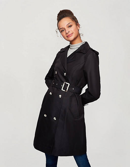 Miss Selfridge trench coat in black | ASOS