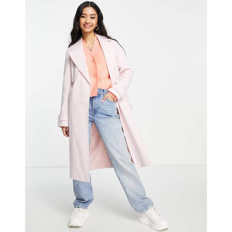 Asos pink cheap trench coat