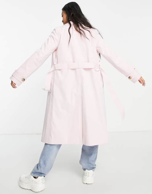 Soft pink deals trench coat