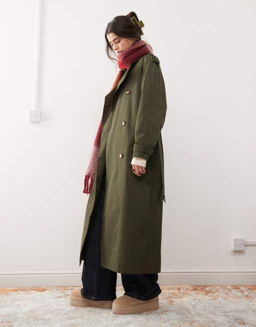 Miss Selfridge – Trenchcoat in Khaki mit Gürtel, 2 von 4
