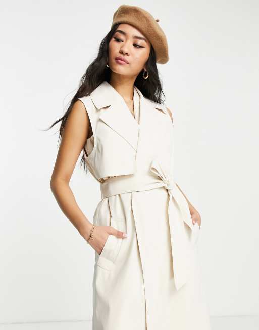 Miss Selfridge – Trencz bez rękawów w kolorze ecru, 3 z 4