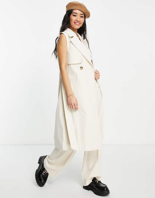 Miss Selfridge – Trencz bez rękawów w kolorze ecru, 4 z 4