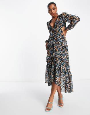 Miss selfridge best sale floral wrap dress