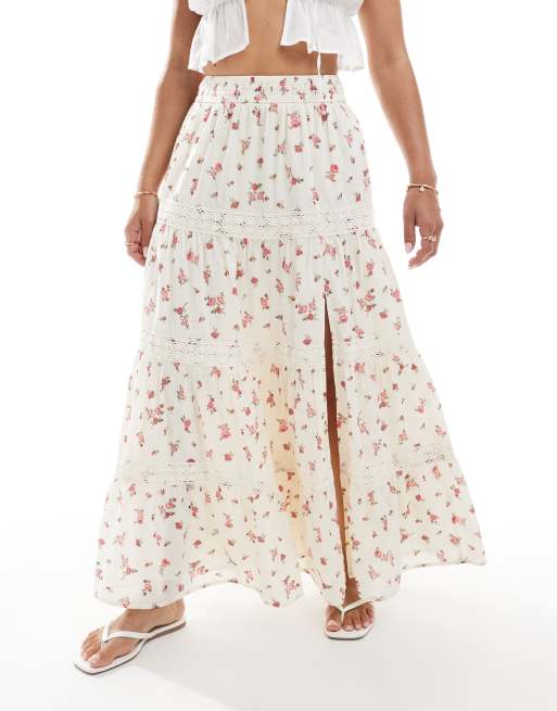 Miss Selfridge trim insert tiered maxi skirt, 3 of 5
