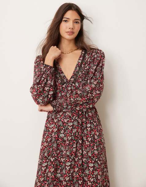Miss Selfridge trimmed maxi dress in multi print - view 1