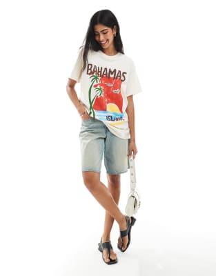 Miss Selfridge Tropical Bahamas Graphic Tee In Multi