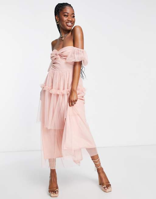 Pink twist outlet front dress