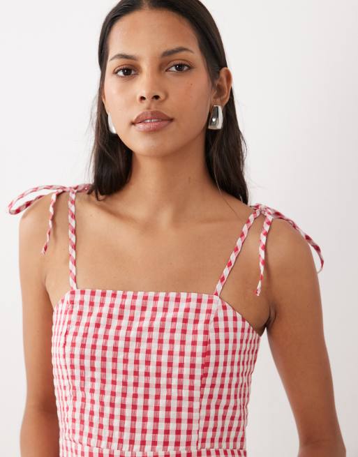 Miss Selfridge - Tuta corta a palloncino a quadretti, 3 di 4