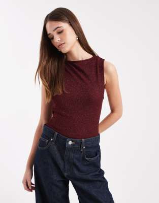 Miss Selfridge Twist Back Bodysuit In Black