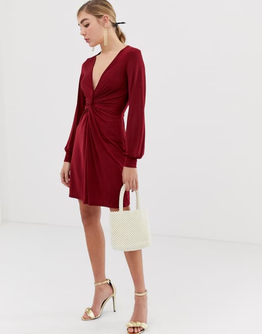 Miss selfridge hot sale burgundy dress