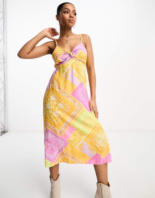 Scarf print 2025 midi dress