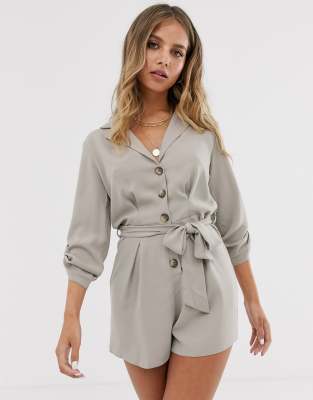 utility playsuit beige