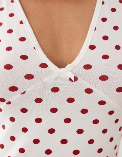 Miss Selfridge v-neck mini dress in polka dot print, 4 of 4
